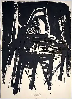 Monument II, kresba temperou, 42 x 30 c,m, Terezín 1980