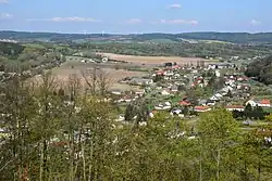 Výhled na Linhartice od kalvárie v Moravské Třebové