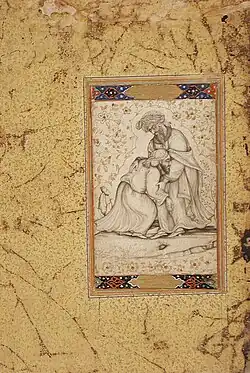 Mordechaj s Achašveróšem, ilustrace, Indie 1610