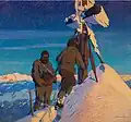 Morgengebet der Kalser Bergführer auf dem Großglockner (1911)