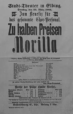 Morilla, plakát k představení v pruském Elblągu