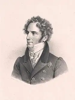 Mořic hrabě z Ditrichštejna (1828), litografie Josefa Kriehubera