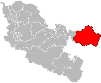 Kanton na mapě departementu Moselle