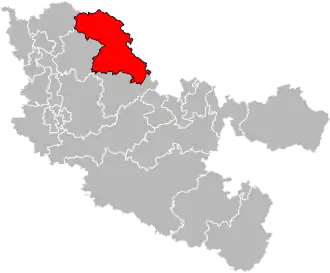 Kanton na mapě departementu Moselle