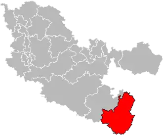 Kanton na mapě departementu Moselle