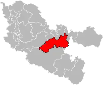 Kanton na mapě departementu Moselle