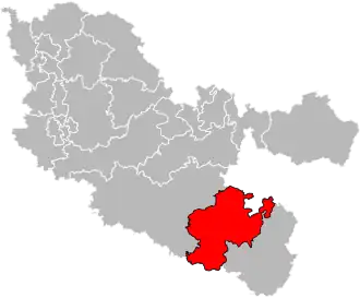 Kanton na mapě departementu Moselle