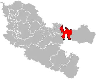 Kanton na mapě departementu Moselle