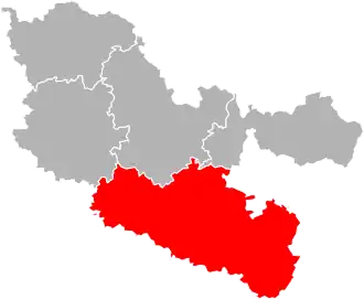 Arrondissement Sarrebourg-Château-Salins na mapě departementu Moselle