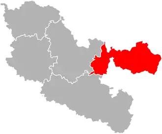 Arrondissement Metz na mapě departementu Moselle