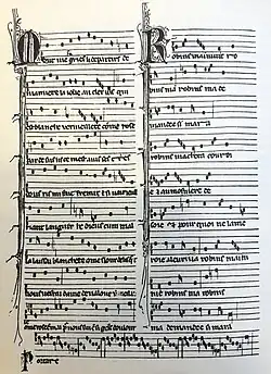 Moteto Mout me fu - Robins - Portare, list 52 Bamberského kodexu