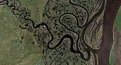 Řeka na satelitním snímku