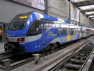 Jednotka ET 325, která při nehodě mířila do Rosenheimu, v roce 2015