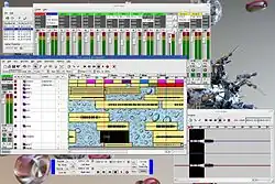 MusE 0.7 běžící pod KDE na Linuxu