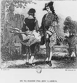 Ilustrace Eugèna Lamiho ke hře z roku 1884