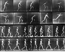 Eadweard Muybridge Autoportrét jako muž házící, stoupající a chodící, circa 1893