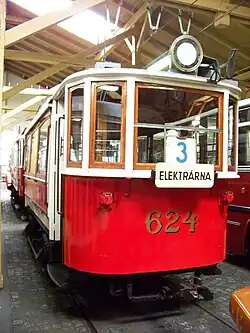 Vlečný vůz „vajíčko“ č. 624 v Muzeu MHD