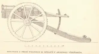 Houfnice z 1. poloviny 15. století (litografie, 1898)