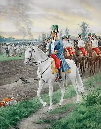 Felician Myrbach: Arcivévoda Karel se svým štábem