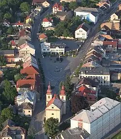 Letecký pohled na náměstí