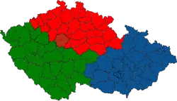 dle Zdeňka Malíka      Metropolitní region Praha      Zemský region Sevení Čechy      Zemský region Jižní Čechy      Země moravskoslezská