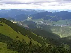 Obec z hřebene Nízkých Tater