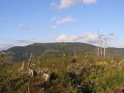 Veľká Vápenica, pohled od východu z vrcholu Kolesárové