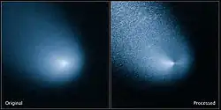 Snímek komety z Hubbleova vesmírného dalekohledu z 11. března 2014 (NASA).