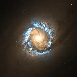 0,9' široký snímek hvězdotvorného prstence z Hubbleova vesmírného dalekohledu.