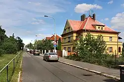 ulice Na Třebešíně v místech parku