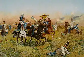 Střet jezdectva v bitvě u Náchoda od Richarda Knötela