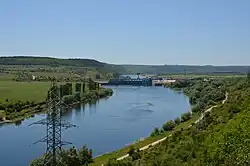 Řeka Dněstr u vesnice Nahorjany