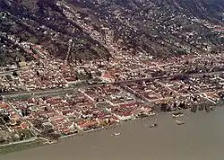 Letecký pohled na část města