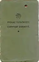 Titulní list Nansenova pasu, Pražské policejní ředitelství, 1930