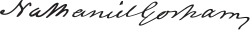 Nathaniel Gorham, podpis