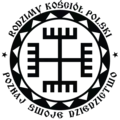logo Rodné polské církve, na níž jsou „ruce boha“ jako , symbol nejasného původu a významu, je užíván nejvíce polskými rodnověrci.