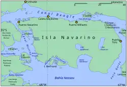 Mapa ostrova Navarino