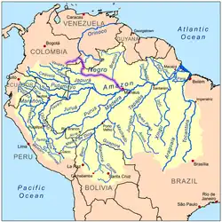 Río Negro v povodí Amazonky