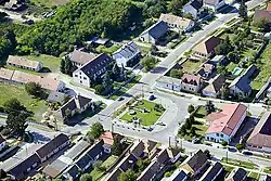 Letecký pohled na centrum Nemesszalóku