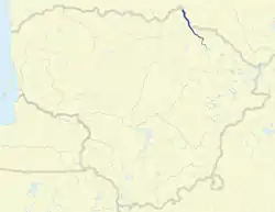 Mapka průběhu toku řeky Nemunėlis