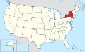 New York na mapě USA