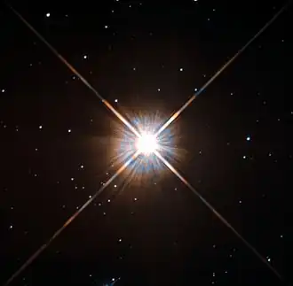Proxima Centauri na snímku pořízeném Hubbleovým vesmírným dalekohledem