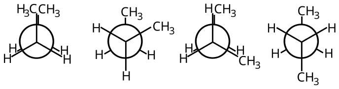 Konformace butanu v Newmanově projekci