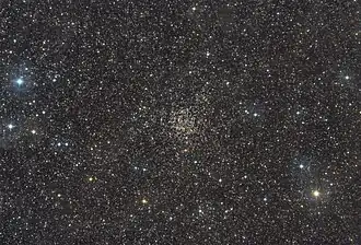 Amatérský snímek otevřené hvězdokupy NGC 7789