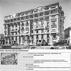 Palais Parc fleuri, ulice Paul-Bounin, čtvrť Saint-Barthélemy, celkový pohled během výstavby, asi 1924