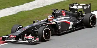 Nico Hülkenberg řídící vůz C32 při Grand Prix Malajsie 2013.