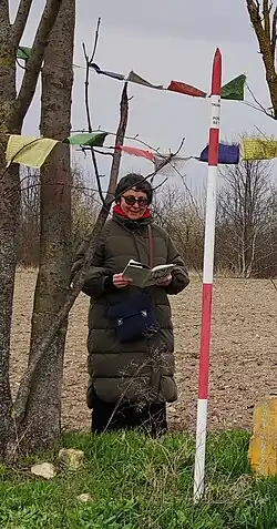 Nina Rutová na kótě 371 m n. m. stolové hory Vidoule (jaro 2023)