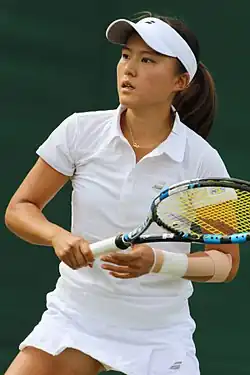 Makoto Ninomijová ve Wimbledonu 2017