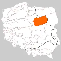 Vyznačení na mapě Polska