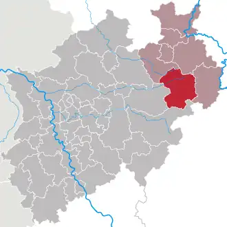 Zemský okres Paderborn na mapě Severníhi Porýní-Vestfálska